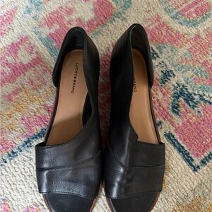 Lucky Brand Black Leather Mules